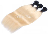 静かに滑らかで多彩な Ombre の毛延長、12 - 30 インチのまっすぐな Remy の毛の織り方