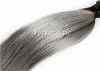 灰色のまっすぐの 2 つの音色のペルーの人間の毛髪延長 Ombre