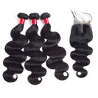 二重よこ糸は堅の/端正なインドの人間の毛髪の織り方/フランス語人間の毛髪の束をカールします
