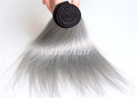 自然な銀製灰色の Ombre の人間の毛髪延長まっすぐなブラジルのバージンの毛