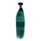 暗闇の根の緑の Ombre の人間の毛髪延長/ブラジルの毛の織り方
