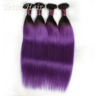 紫色のロシア人の Remy の毛延長、柔らかさの自然で膚触りがよい直毛の織り方