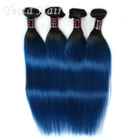 まっすぐなペルーの暗闇は青い Ombre の人間の毛髪延長多彩な毛を定着させます