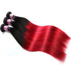 柔らかい7A Ombreのブラジルのバージンの毛1B/Ombreの赤くまっすぐな毛3は大人のために束ねます