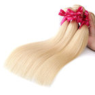 女性613ブロンドの女性色のためのまっすぐなペルーの人間の毛髪の織り方3束の